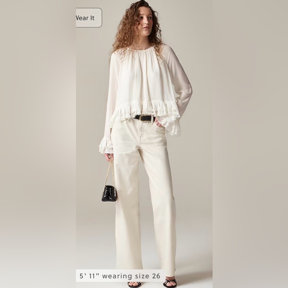 J. Crew Cream Flare Wide Leg Jeans
